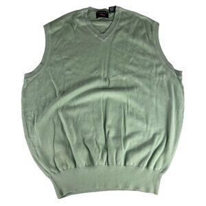 Smith & Tweed Golf Sweater Vest Top Men L Mint Green Pullover Sleeveless Preppy